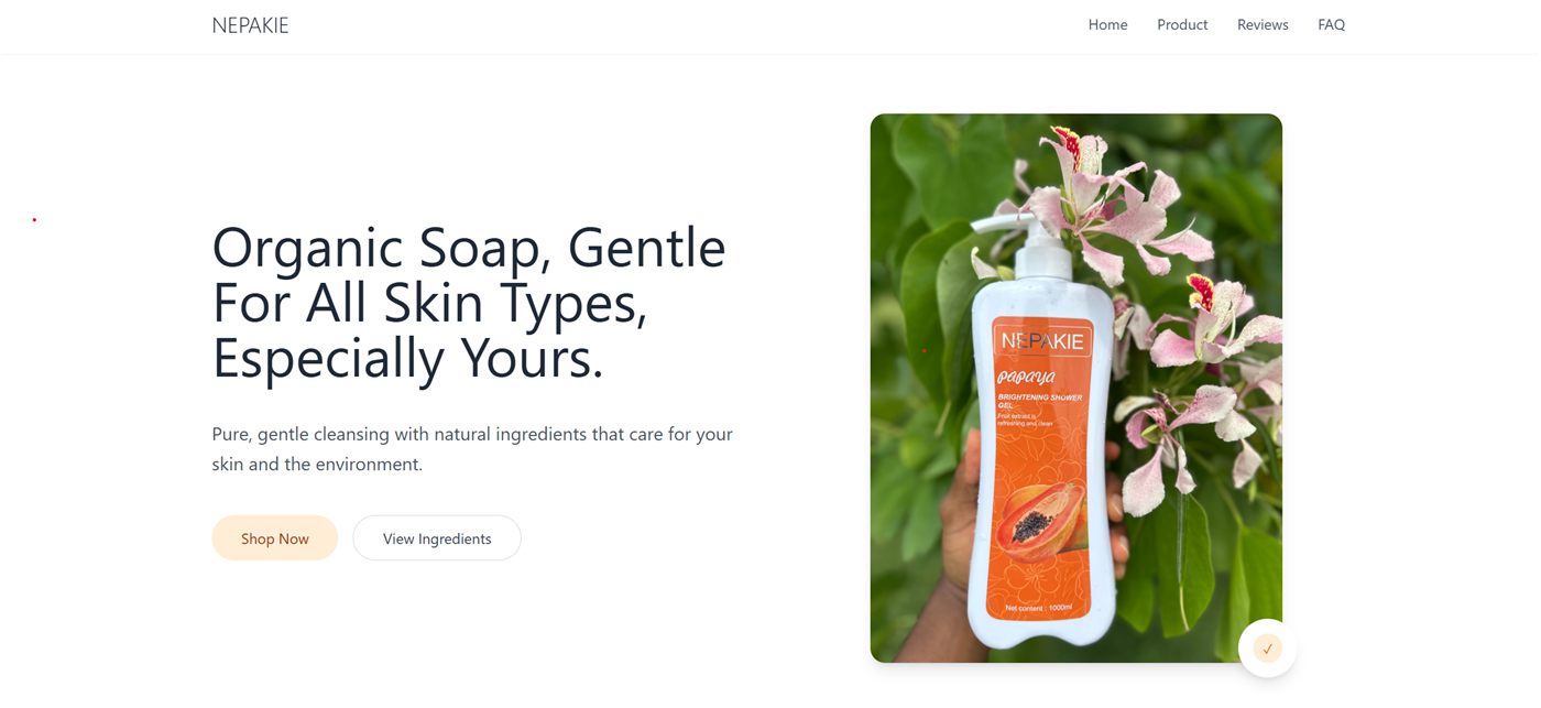Nepakie shower gel, professional business website preview
