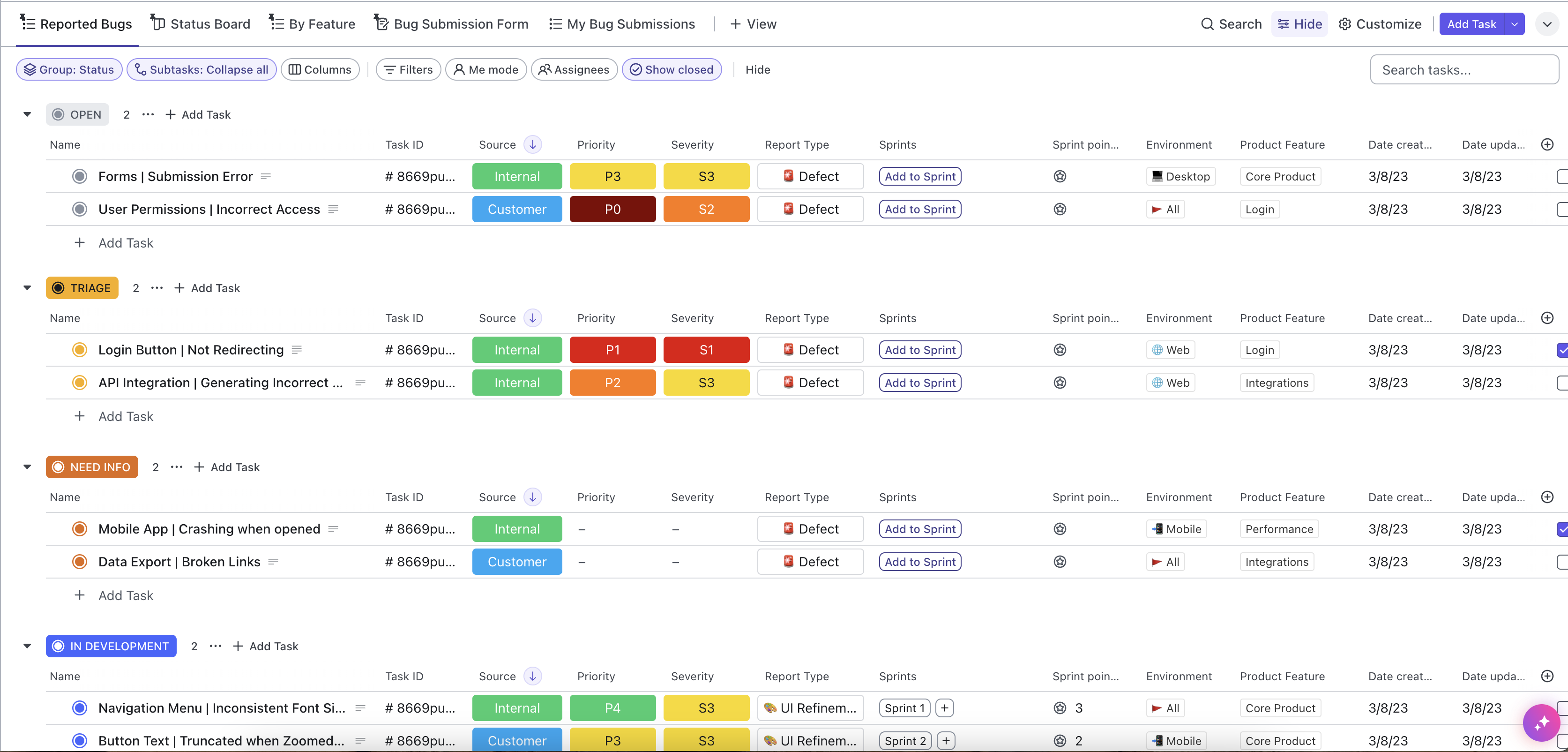 Project Management Screenshot 1