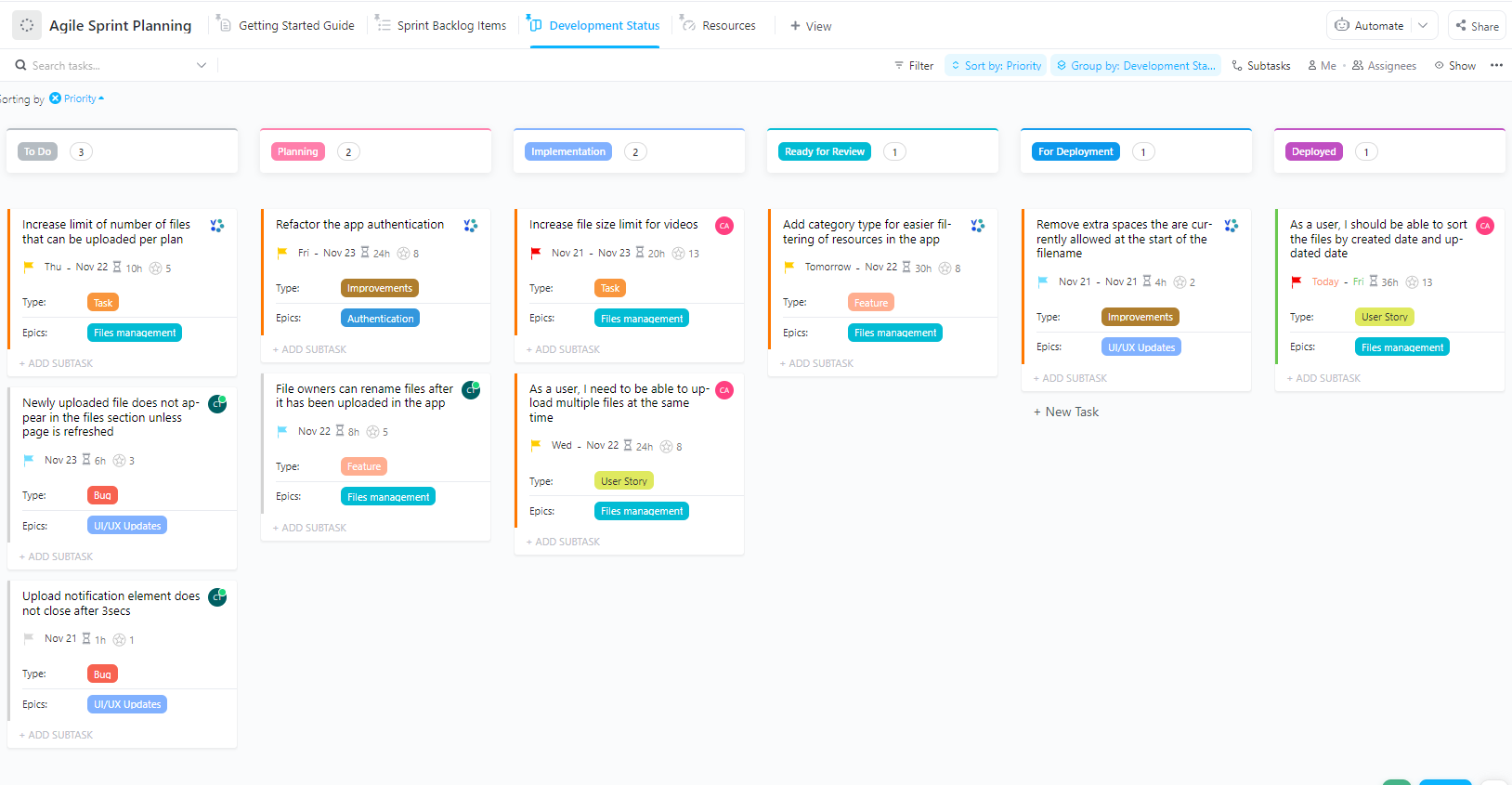 Project Management Screenshot 2
