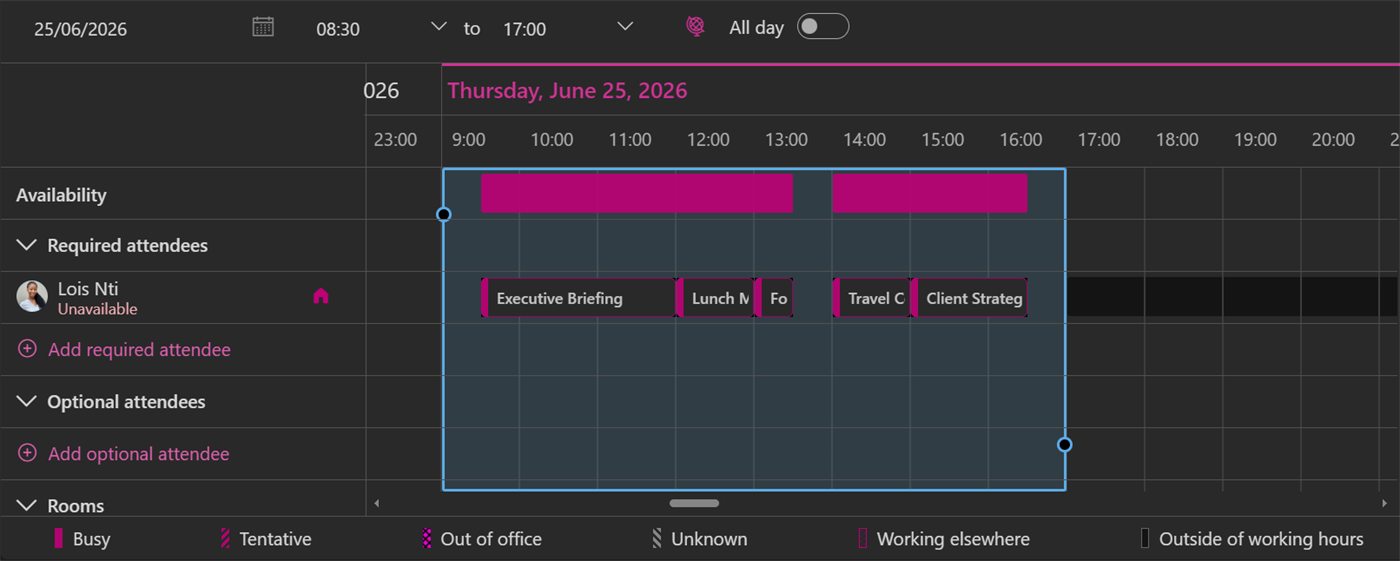 Microsoft 365 Outlook calendar management, ExecutiveAid Virtual Assistant Ghana screenshot 4