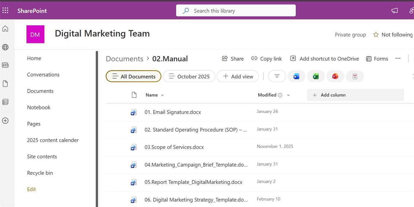 Document management and data entry Microsoft 365 SharePoint, ExecutiveAid Ghana screenshot 2