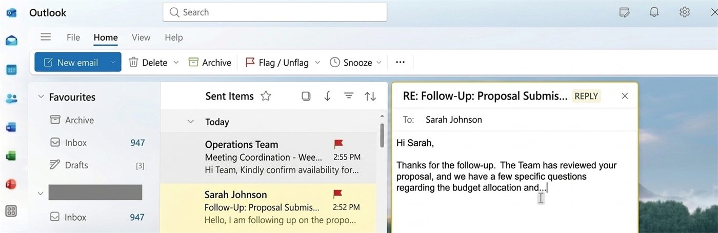 Microsoft 365 Outlook email management, ExecutiveAid Virtual Assistant Ghana screenshot 4